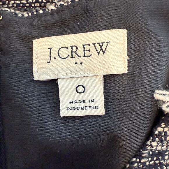 Women's J. Crew Navy with Metallic Thread Tweed Sleeveless‎ Dress Size 0 - Picture 3 of 9